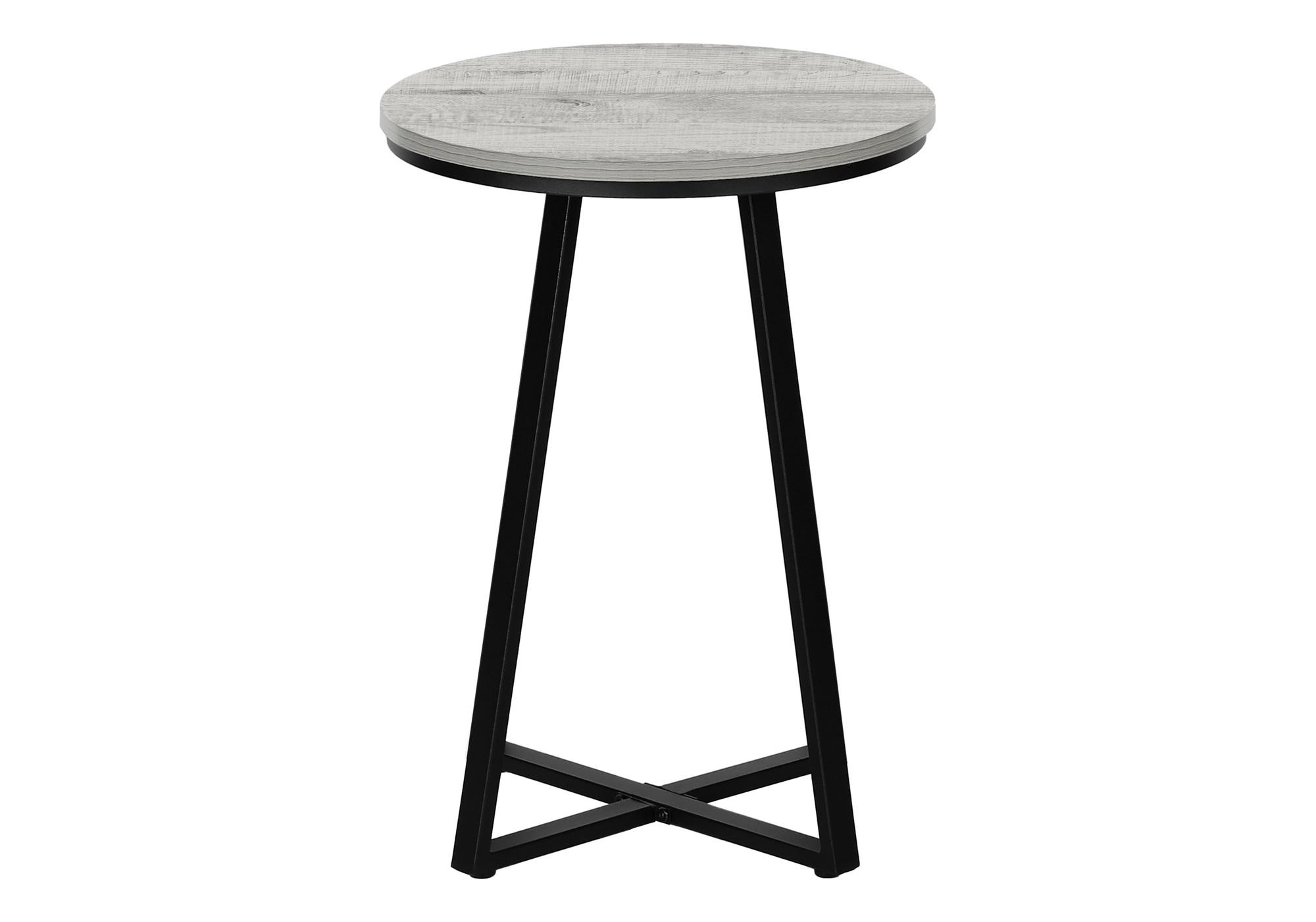 ACCENT TABLE - 22"H / GREY / BLACK METAL